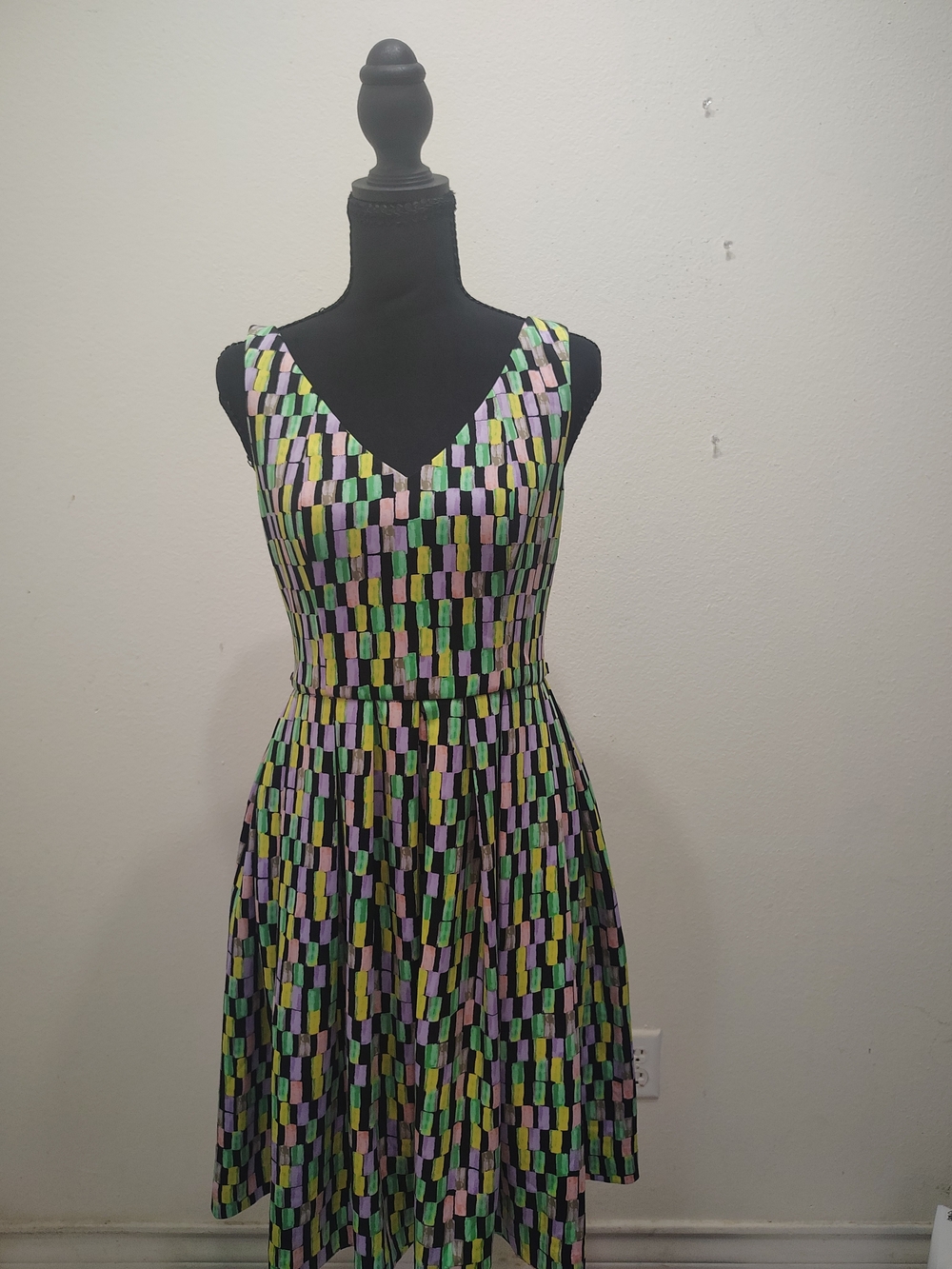 Calvin Klein Size S Multicolor Geometric Print Dress